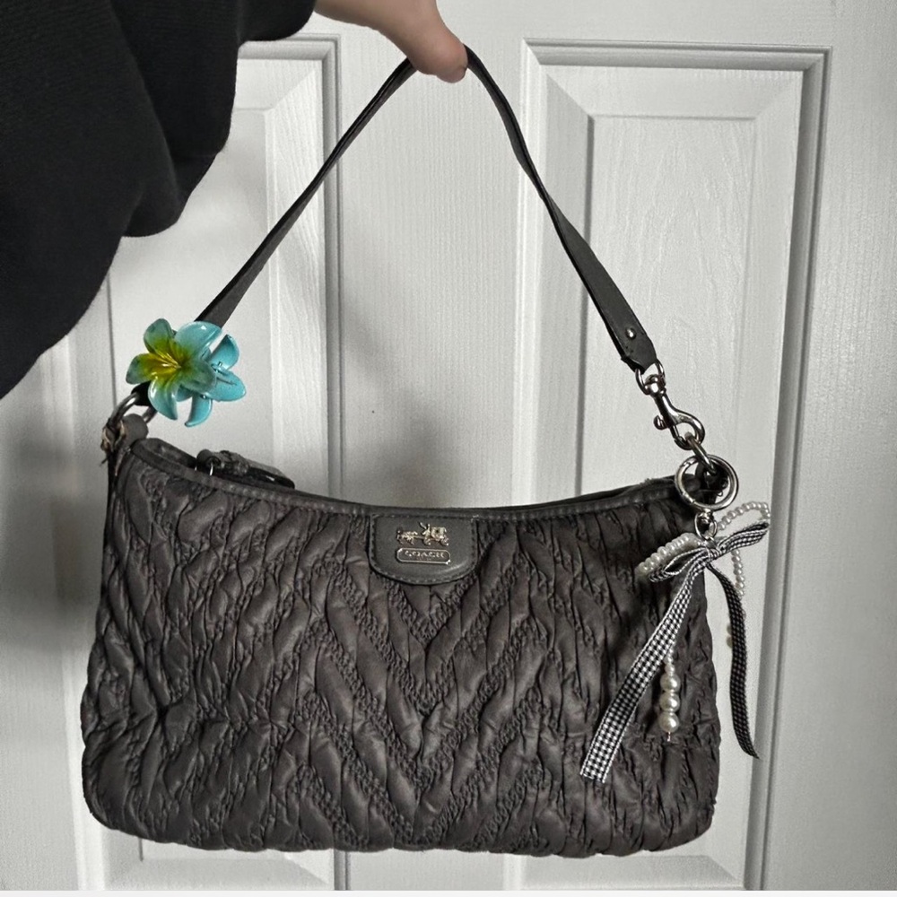 Coach Charcoal Quilted Shoulder Bag